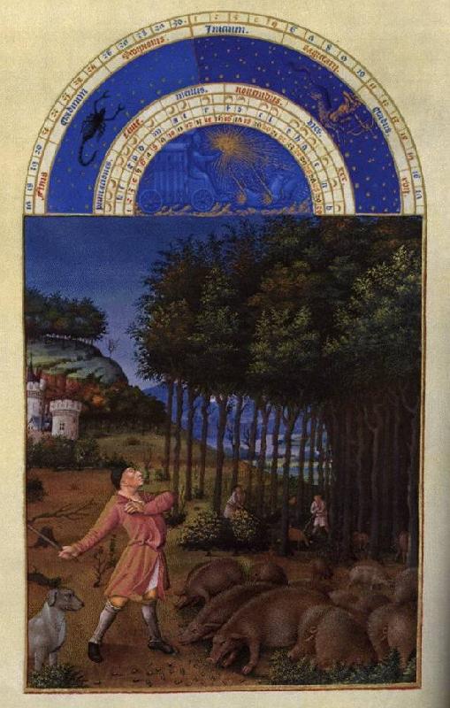 LIMBOURG brothers Les trs riches heures du Duc de Berry: Novembre (November) dg